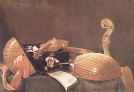 Evaristo Baschenis Still Life of Musical Instruments (mk14)